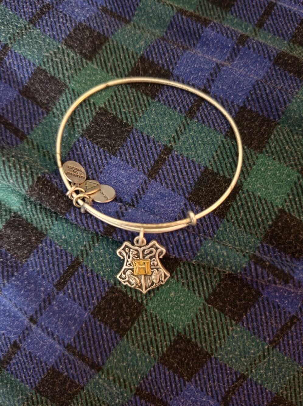 Alex And Ani Gold-tone Hogwarts Crest Charm Bangle Bracelet See Photos